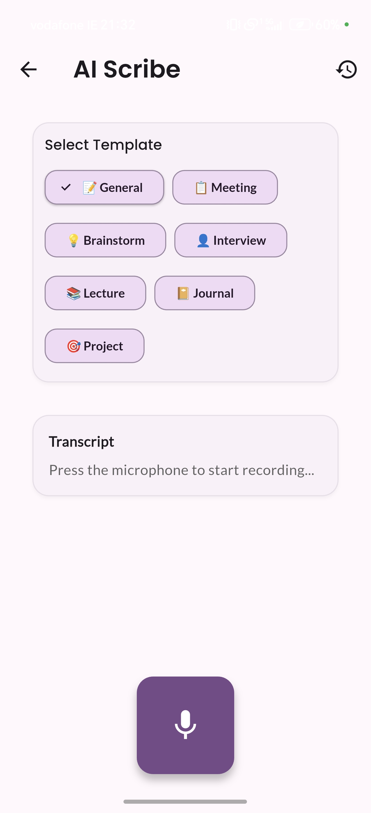 AI Scribe Transcription